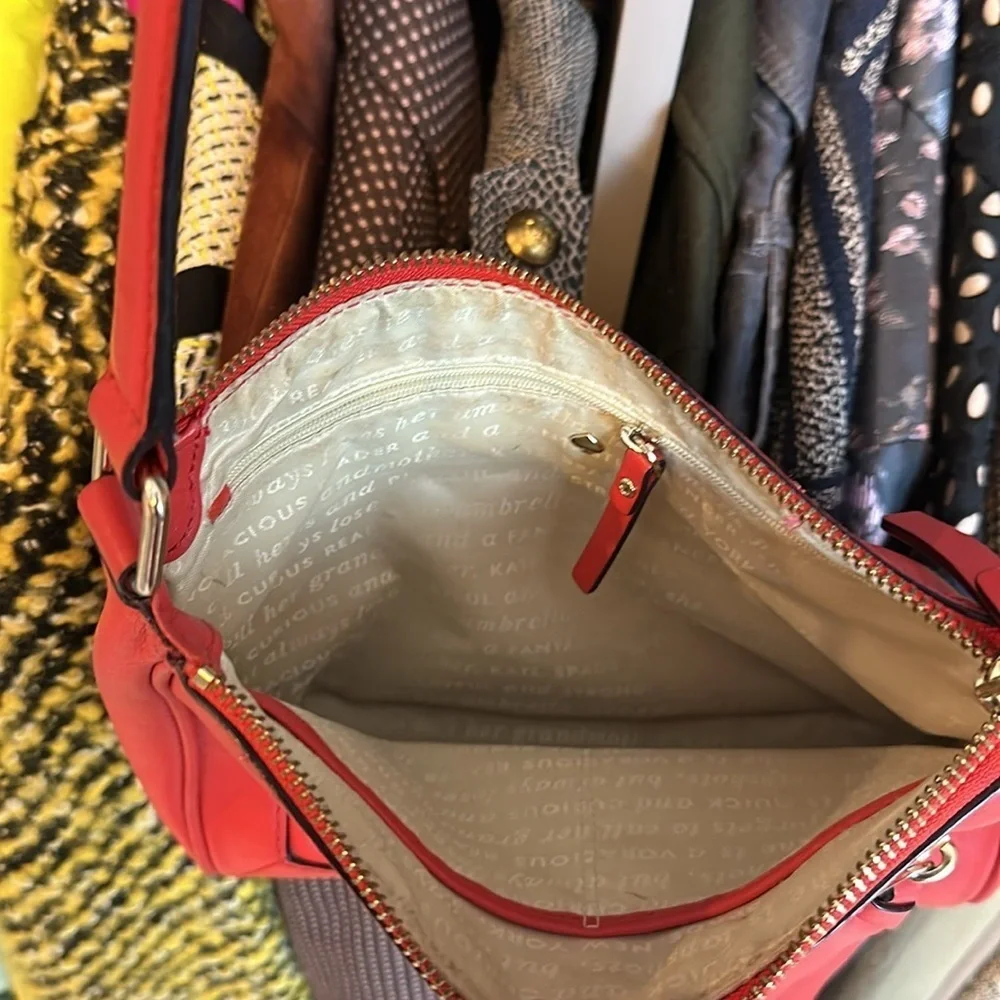 Kate Spade red leather crossbody bag